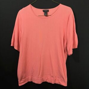 Investments II Women's Plus Size 2X Pink Lightweight Short Sleeve Blouse Top‎